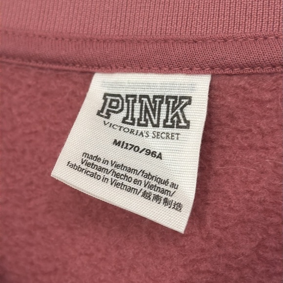 VICTORIA’S SECRET Fleece Vneck Pullover Mauve Pink Size Medium EUC - Picture 5 of 6